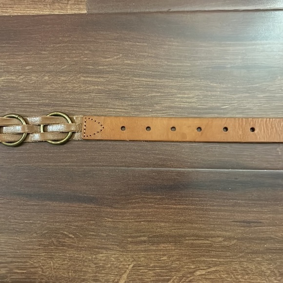 EXPRESS Genuine Leather With Woven Round Metals Belt Size Medium - Picture 4 of 9